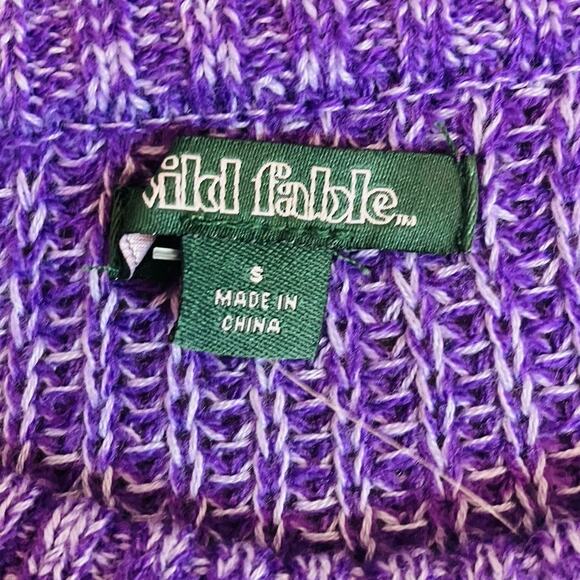 New Wild Fable Long Sleeve Purple Knit Cropped Sweater Size Small - Picture 3 of 4